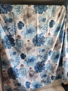 Lush Decor Blue Floral Shower Curtain